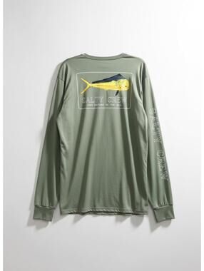 Salty Crew Men's Long Sleeve Fishing Shirt - Olive Green
